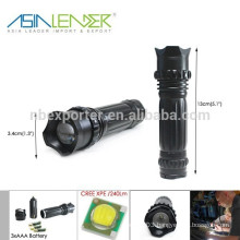 Cree XPE High Power LED Handheld Aluminum Flashlight Powered By 3-AAA Battery or 1pcs 18650 Battery (Not Included)